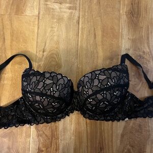 Youmita Black Pushup Bra in size 36DDD